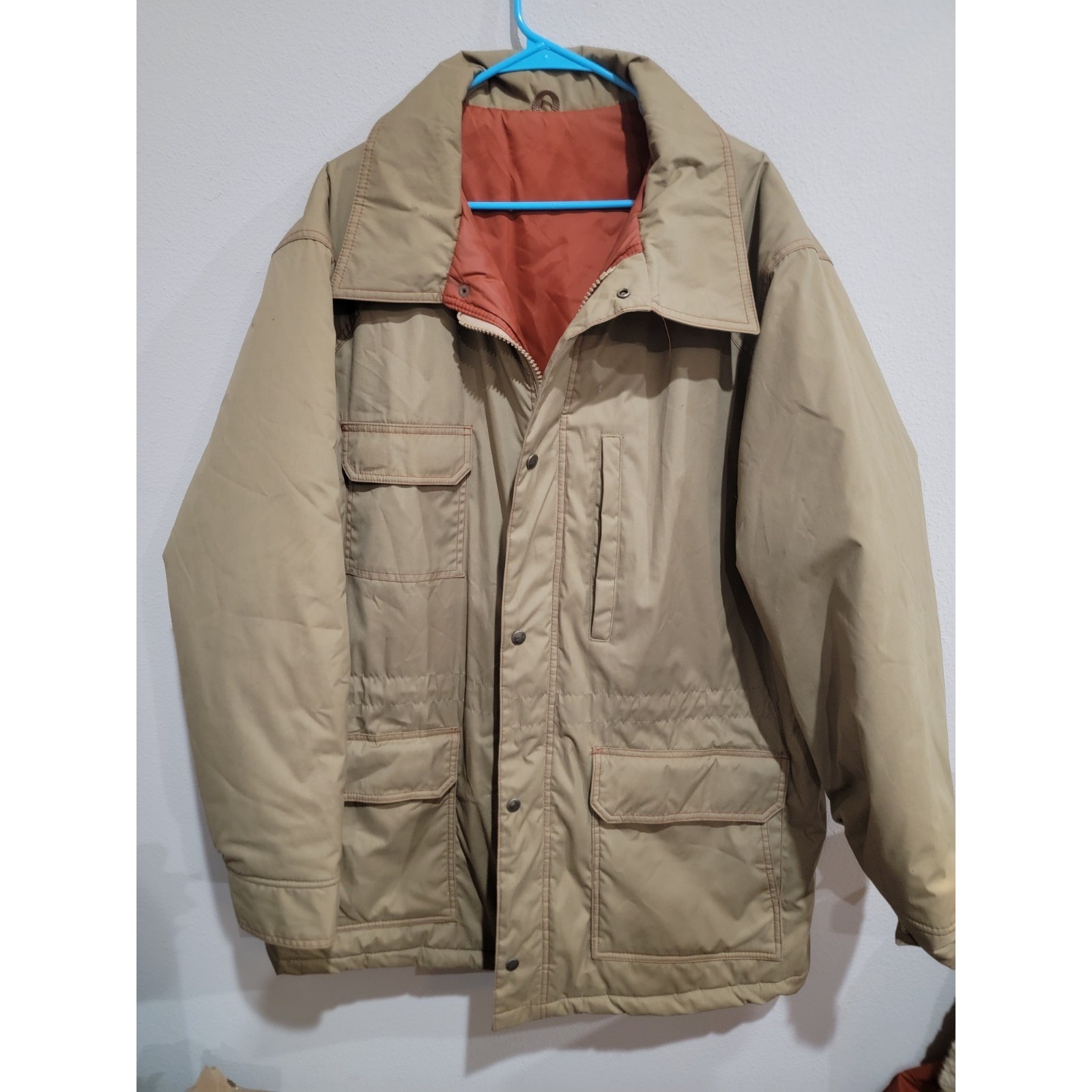 Fieldmaster Mens Khaki Jacket Zip And Button Heavy Size 2xl?? Vintage